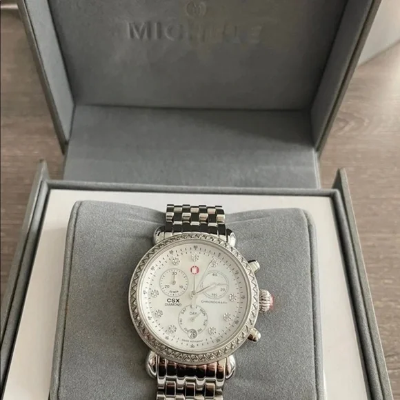 Michele CSX Mother of Pearl Diamond Ladies Watch.